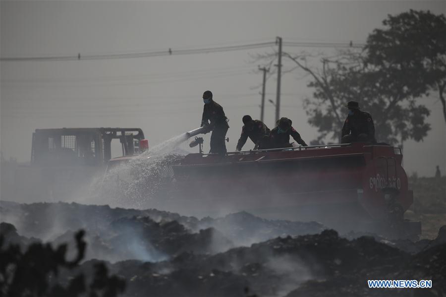 MYANMAR-YANGON-DUMP FIRE