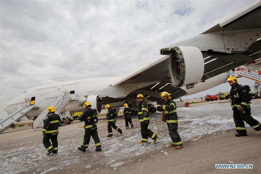 ISRAEL-TEL AVIV-AIRPORT-EMERGENCY DRILL