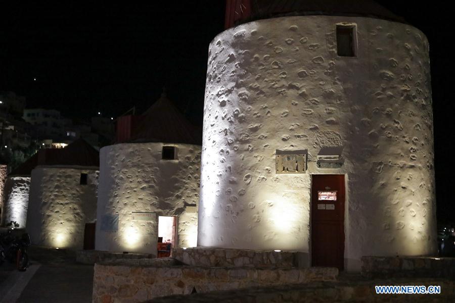 GREECE-ASTYPALAIA-WINDMILL LIBRARY