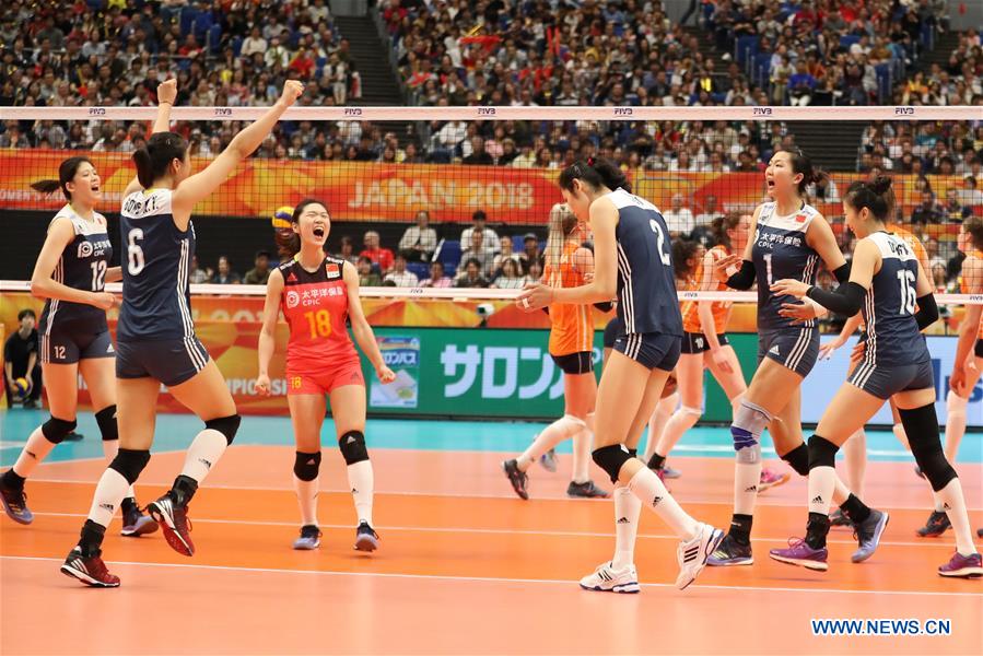 (SP)JAPAN-YOKOHAMA-VOLLEYBALL-WOMEN'S WORLD CHAMPIONSHIP-CHINA VS NETHERLANDS