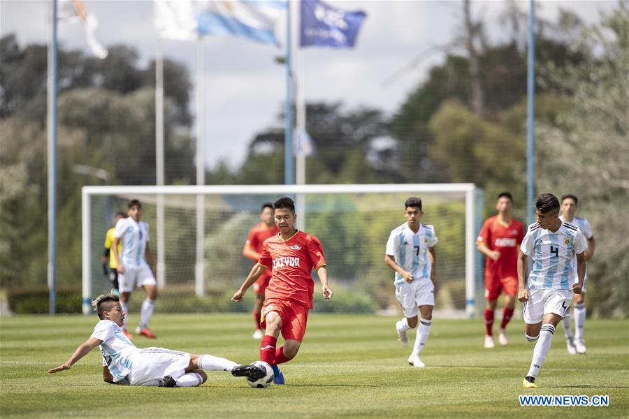 ARGENTINA-BUENOS AIRES-CHINESE FOOTBALL PLAYERS-TEENAGERS-TRAINING