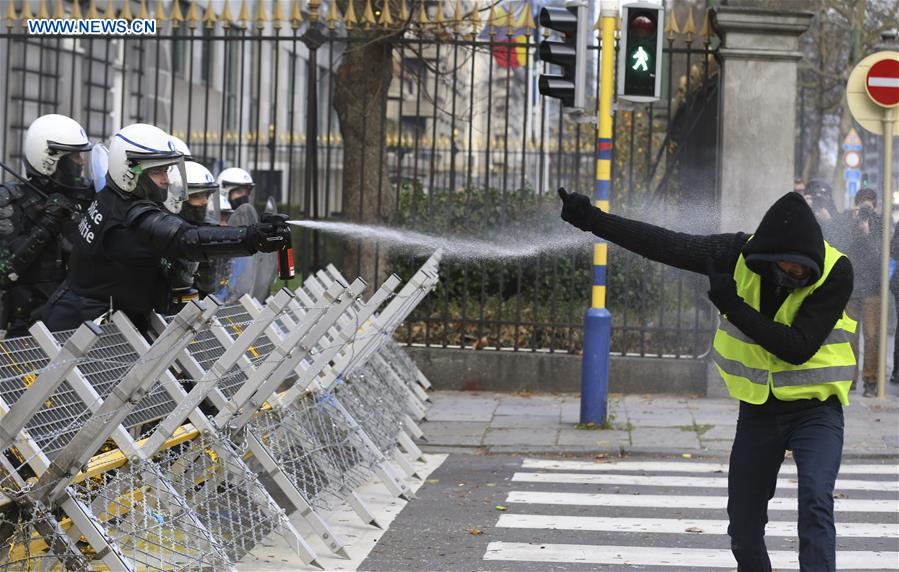 BELGIUM-BRUSSELS-YELLOW VEST-PROTEST