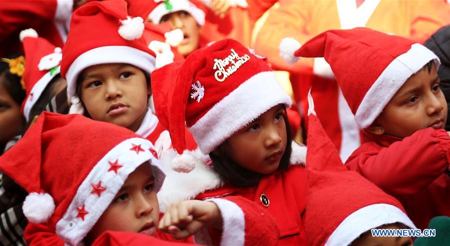 NEPAL-KATHMANDU-CHRISTMAS-CELEBRATION