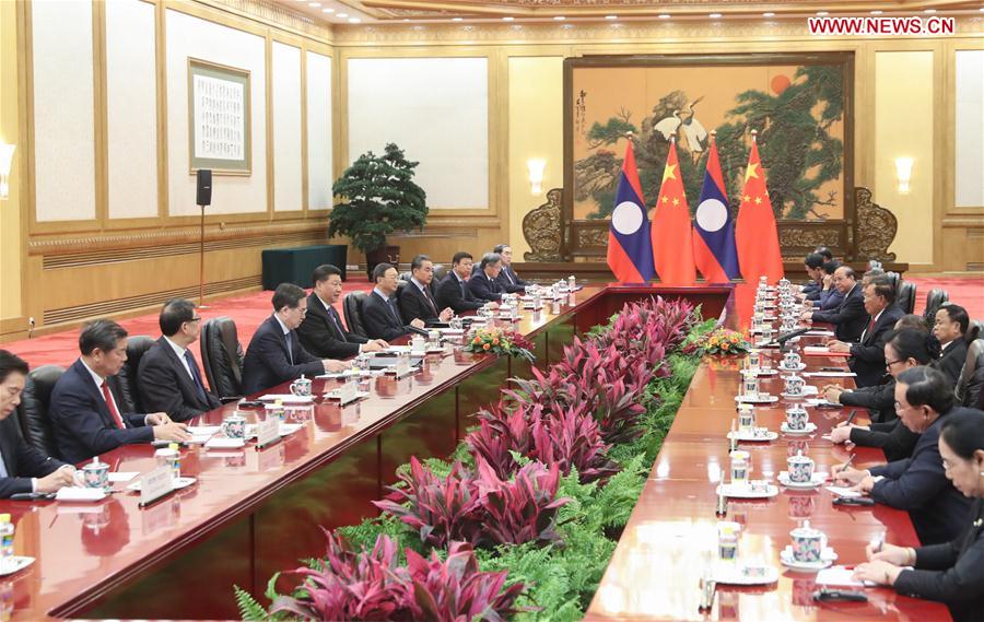 CHINA-BEIJING-XI JINPING-LAO PRESIDENT-TALKS (CN)