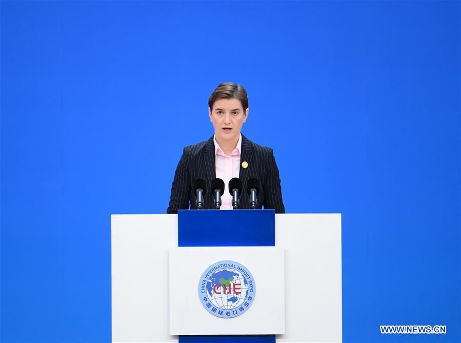 (CIIE)CHINA-SHANGHAI-CIIE-OPENING CEREMONY-SERBIAN PM (CN)