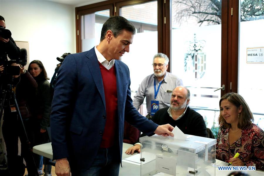 SPAIN-GENERAL ELECTION-PEDRO SANCHEZ-VOTE