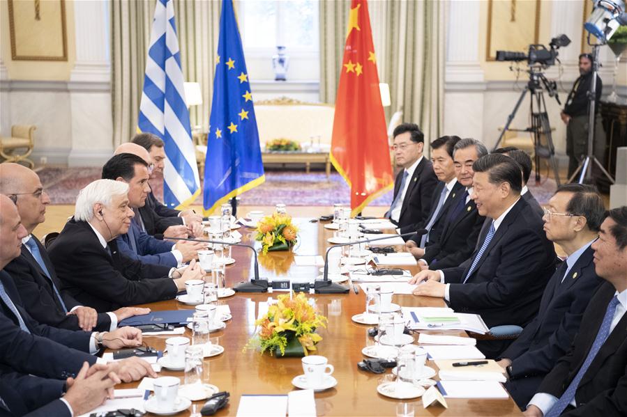 GREECE-ATHENS-XI JINPING-GREEK PRESIDENT-TALKS