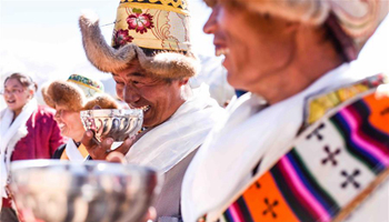 Game "hit the horn" played to mark Tibetan New Year in Lhasa