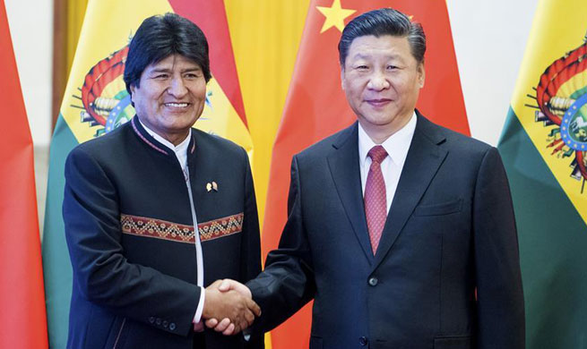 Xi, Morales hold talks, agree to establish China-Bolivia strategic partnership