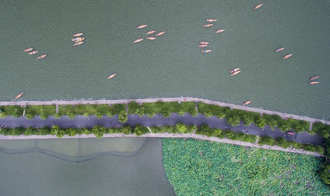 Summer scenery of West Lake in Hangzhou, east China