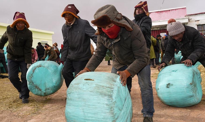 Continuing relief efforts made to help people in blizzard-hit Yushu