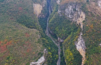 Aerial view of Xixi River in Bijie, SW China's Guizhou